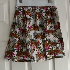 Handmade Tropical Tiger Print Skirt age 6-8
